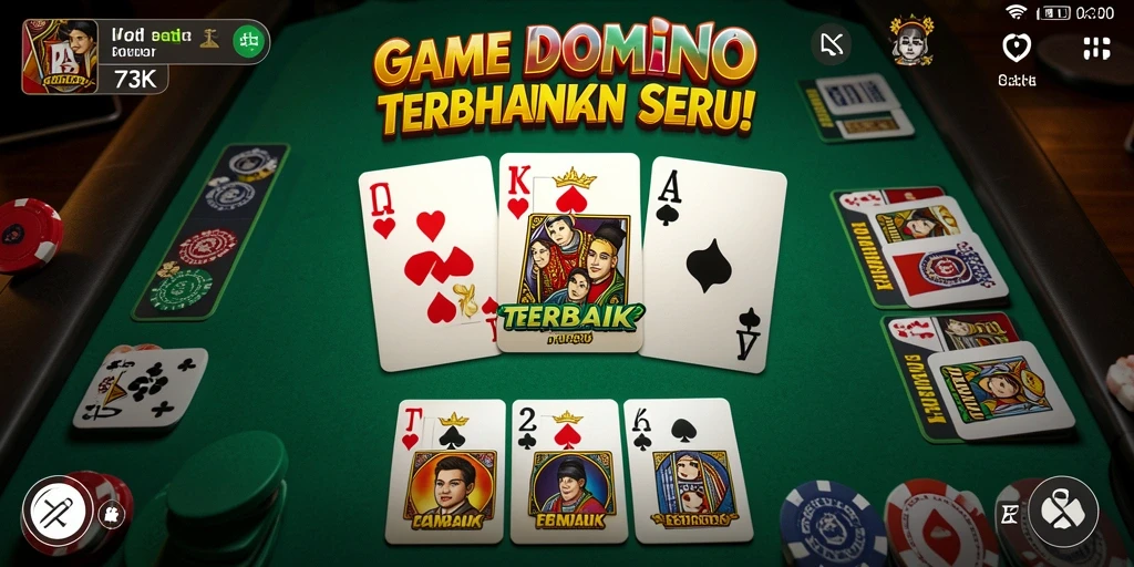 Tampilan gameplay seru dalam 73K dengan fitur interaktif.