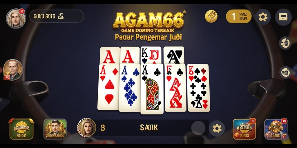 Screenshot AGAM66 menampilkan fitur gameplay Domino yang seru.