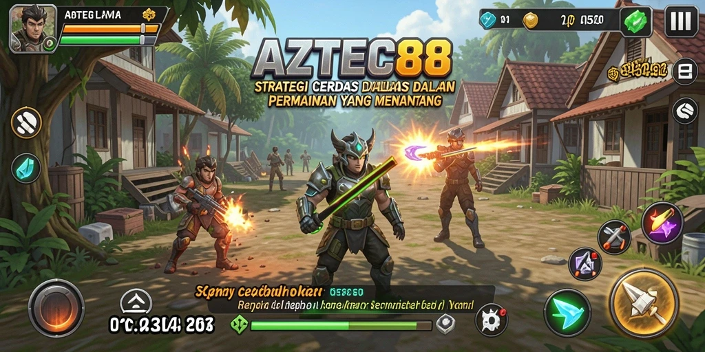Screenshot utama AZTEC88 menampilkan aksi strategi yang seru.