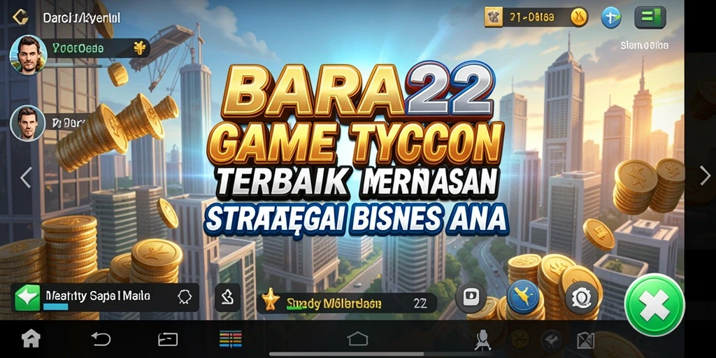 Screenshot gameplay BARA22 yang menunjukkan pengelolaan bisnis yang seru.