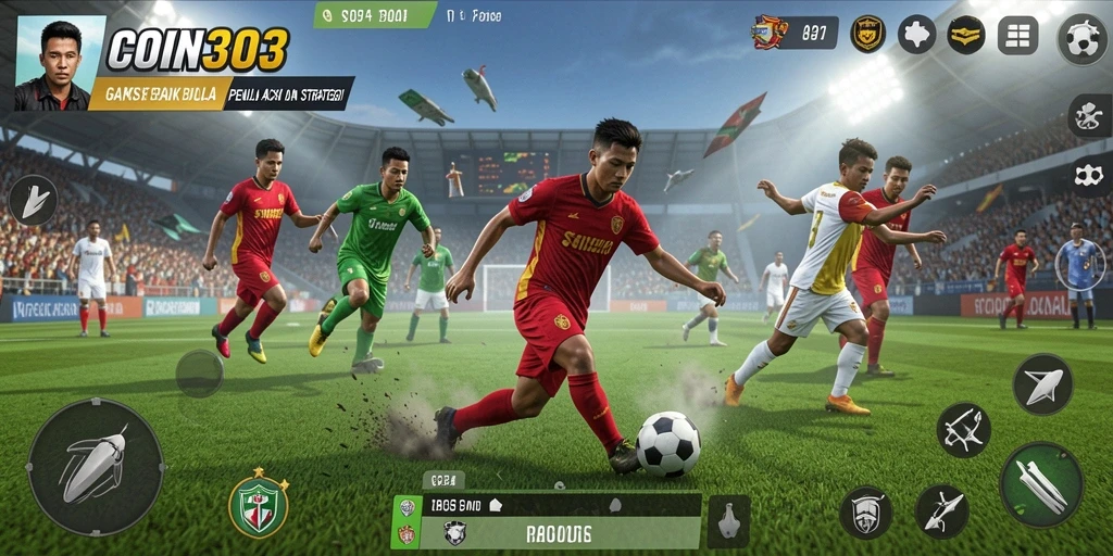 Antusiasme pertandingan sepak bola dalam gameplay COIN303.