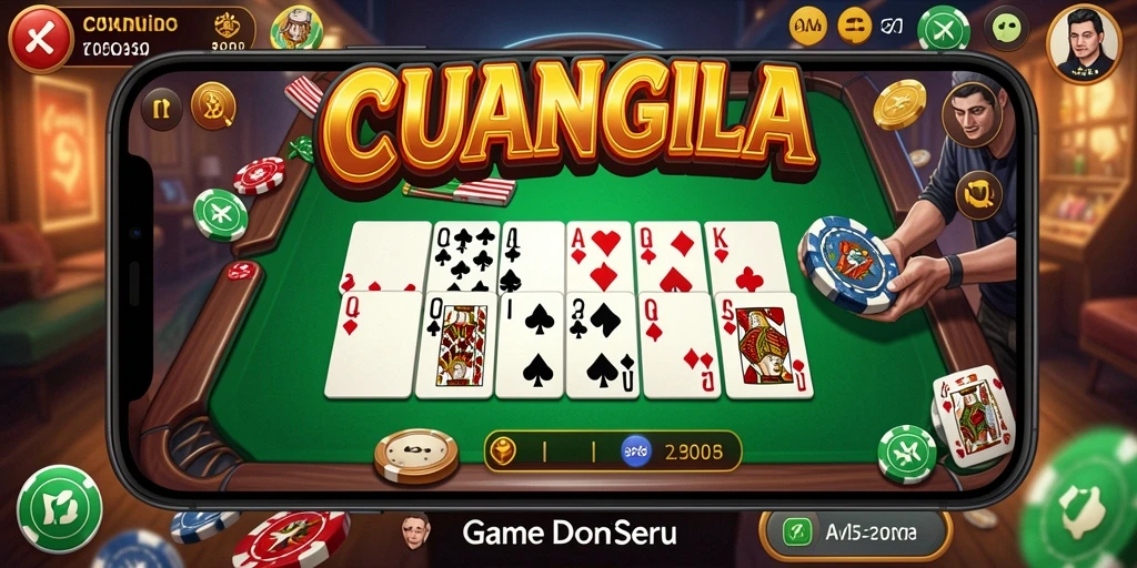 Screenshot CUANGILA menunjukkan aksi penuh di meja permainan Domino.