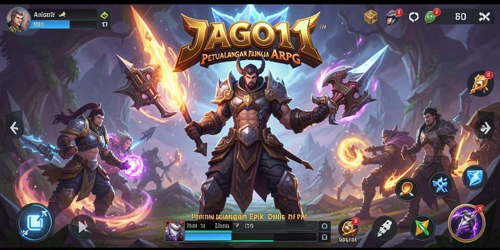 Screenshot menunjukkan aksi epik dalam gameplay ARPG JAGO11.