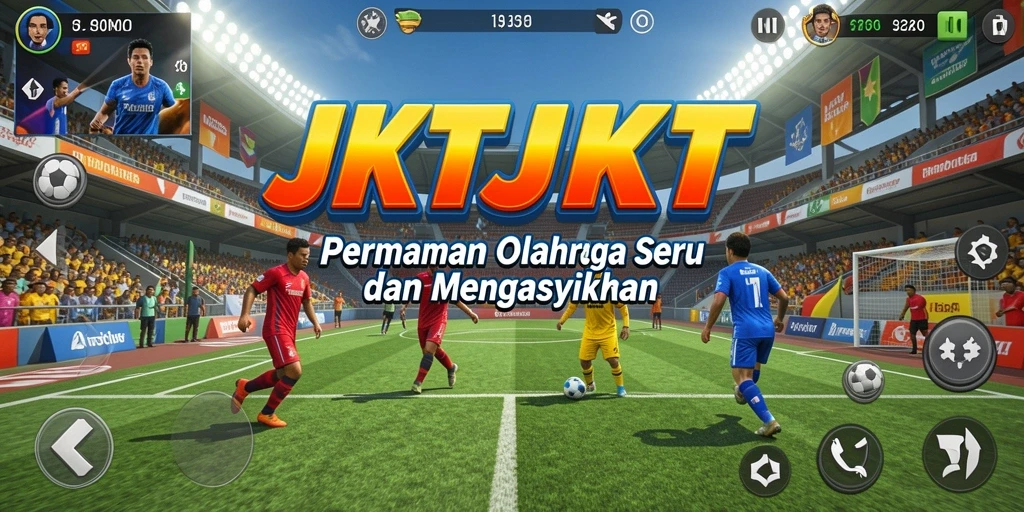 Tampilan gameplay JKTJKT yang menampilkan aksi olahraga seru.