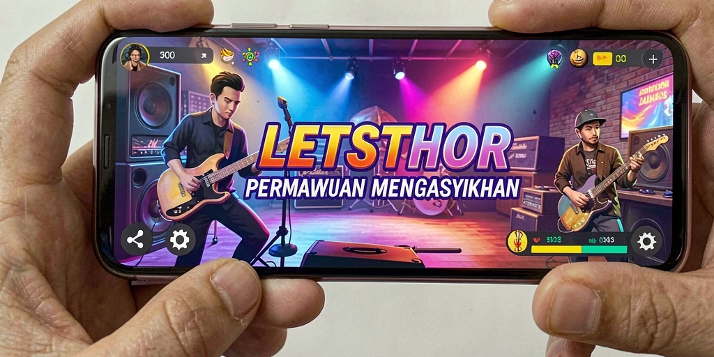 Gameplay interaktif LETSTHOR yang menyenangkan dengan berbagai genre musik.