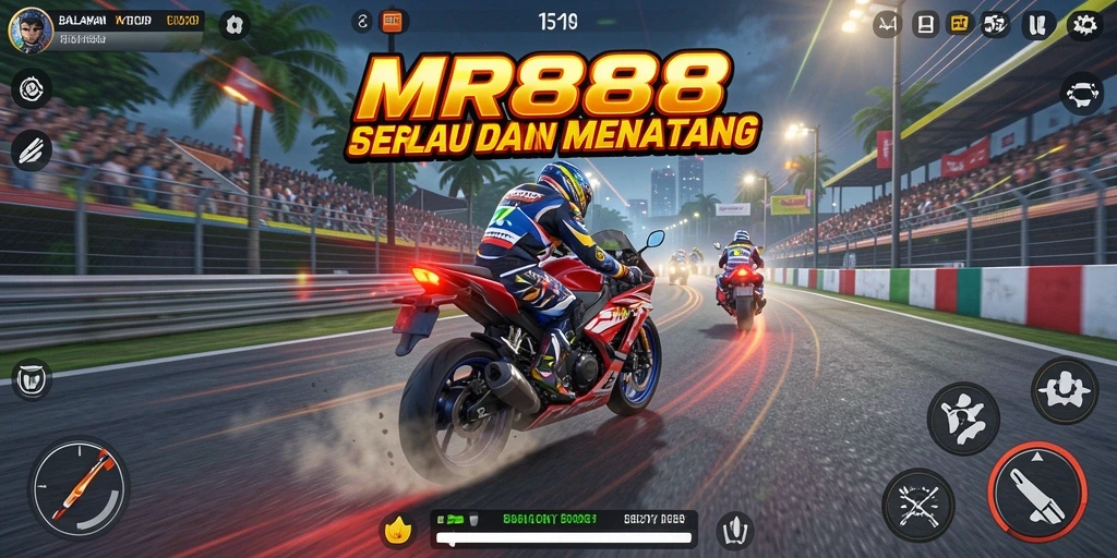 Gameplay seru di MR888 dengan aksi balapan motor yang menegangkan.