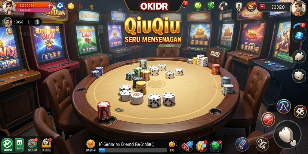 Tampilan gameplay seru dan menegangkan dalam QiuQiu.