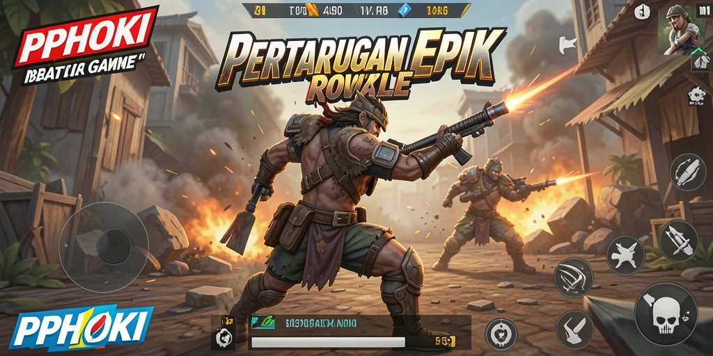 Tampilkan gameplay mendebarkan dari PPHOKI dalam pertempuran Battle Royale.