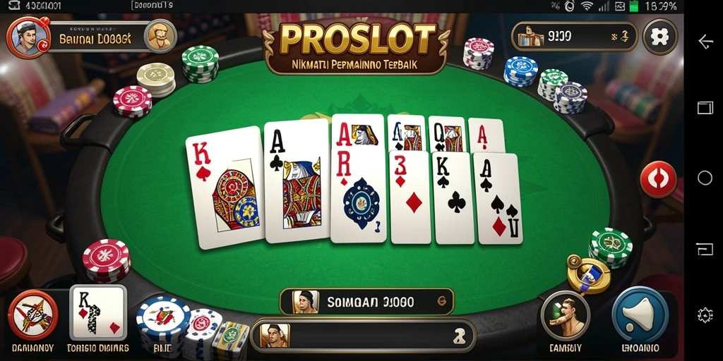 Tampilan gameplay PROSLOT dengan suasana permainan domino yang seru.