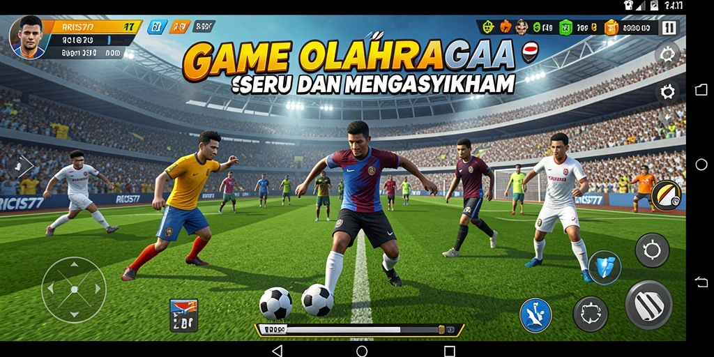 Screenshot RICIS77 menampilkan gameplay olahraga yang dinamis dan interaktif.