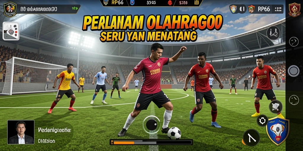 Tampilan gameplay seru RP66 saat bertanding di lapangan olahraga.