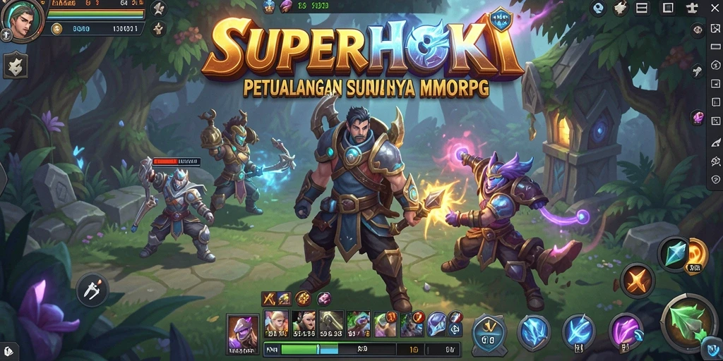 Screenshot menunjukkan aksi seru dalam game MMORPG SUPERHOKI.