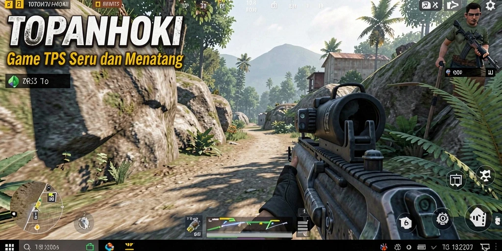 Tampilan permainan seru dalam TOPANHOKI dengan aksi TPS.
