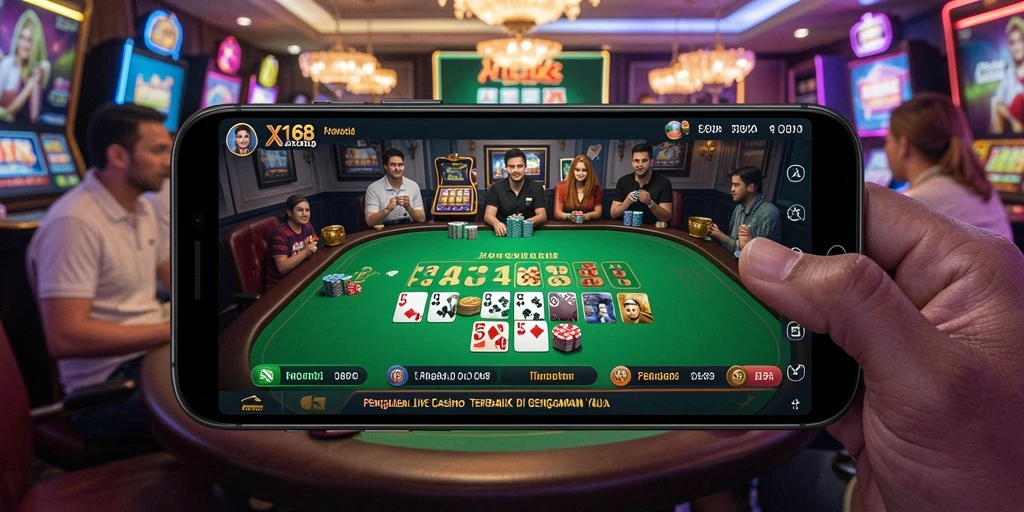 Tampilan gameplay Live Casino X168 yang menarik dan interaktif.